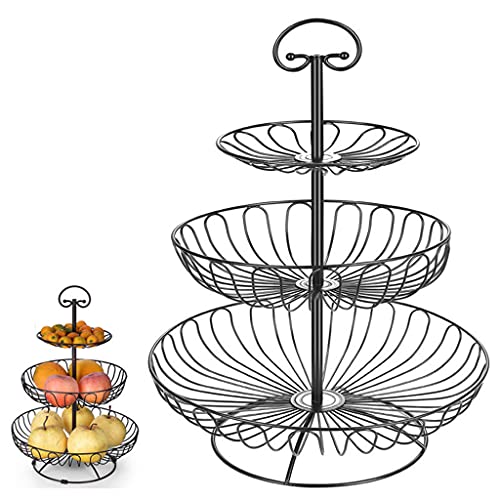 Btgghytr Wrought Iron Fruit Basket Large Holders For Kitchen Counter And Dining Table