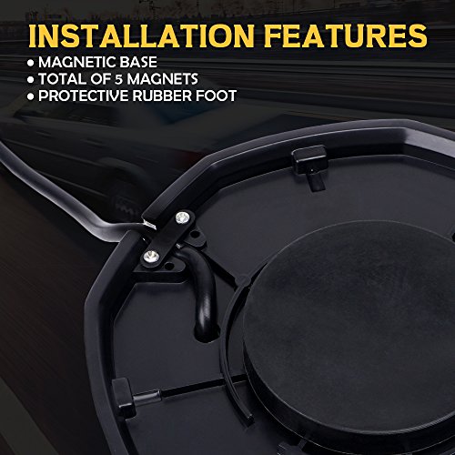 Xprite White Amber Yellow 240 Led Emergency Warning Rotating Strobe Beacon Light, 14 Flash Modes Revolving Safety Caution Lights With Magnetic Mount, For 12V Vehicle Truck Snow Plow #TOP3