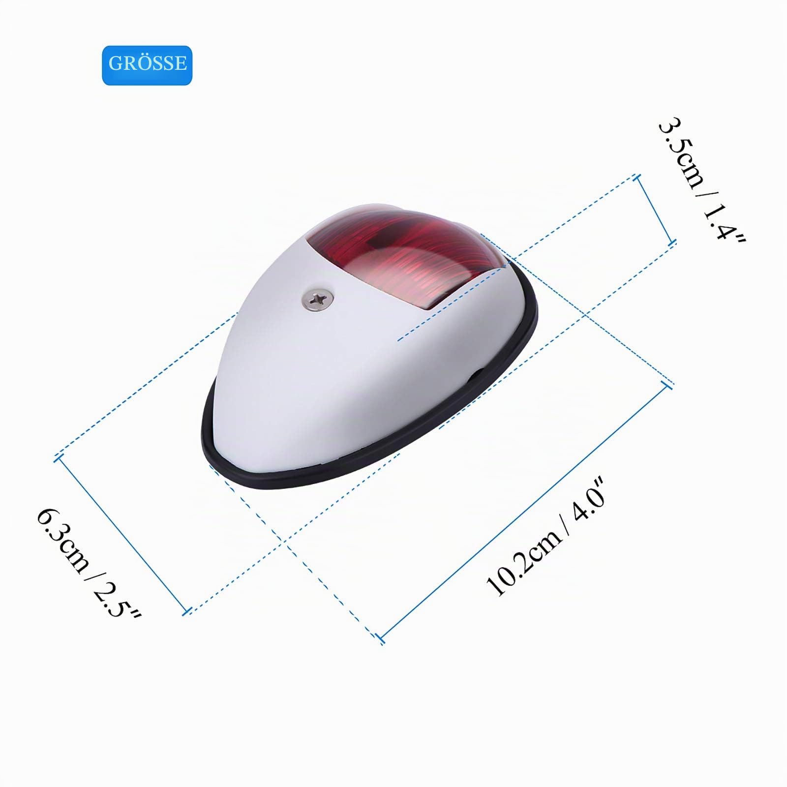 OurLeeme Bootsnavigationslichter, 2 Stück 12 V Grün und Rot Marine Boot Yacht LED Licht Signalleuchte Port Seitenbogen Licht für Boot Yacht Skeeter