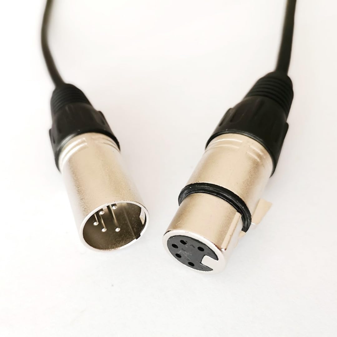 2-pak 5-pinowych złączy XLR, kabel mikrofonowy XLR, zbalansowane złącza męskie do żeńskiego do mikrofonu i interfejsu audio (3 m)