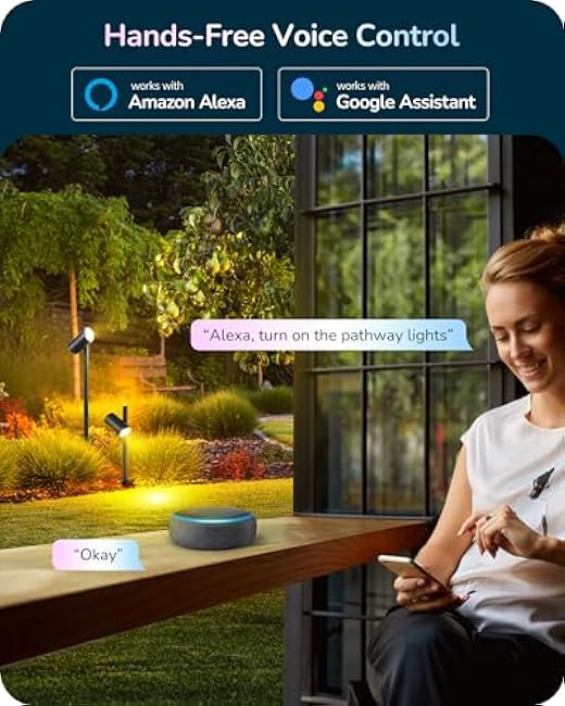 EDISHINE Landscape Lighting Outdoor Spotlight RGBW 4 Pack