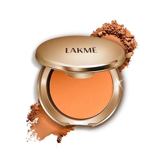 Lakme 9 to 5 Flawless Matte Complexion Compact Powder, Almond, Absorbs Oil, Conceals & Gives Radiant Skin - All Day Matte Finish Face Makeup, 8 g