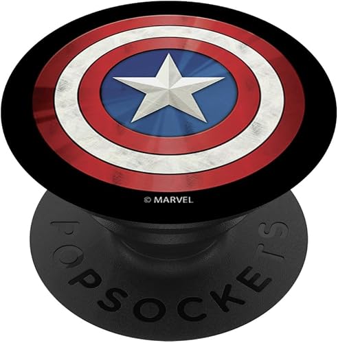 Marvel Captain America Shiny Shield Icon - PopSockets Grip and Stand for Phones and Tablets