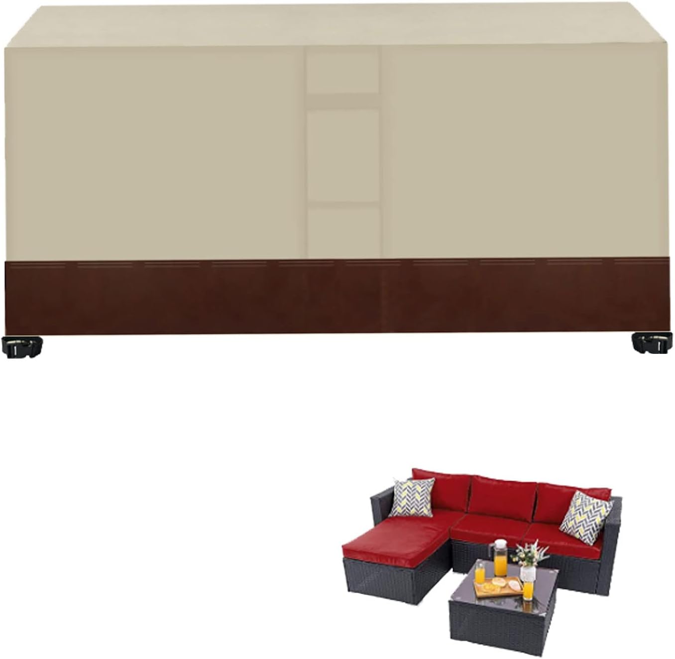 HUHJYUGE Outdoor Furniture Cover 47x24x35in, Patio Furniture Covers Waterproof, Garden Furniture Covers Rectangle Wind Dust Proof Fade Resistant, Sofa Covers for Deck, Lawn and Backyard