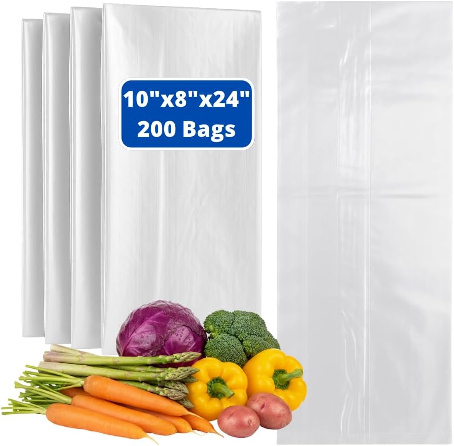ASSUREPAK Clear (Natural Color) LDPE Poly (No Venting Holes) - 10" x8'x24-200 Bags - 1.4 mil - Clear - LDPOLY10824WF-XHD