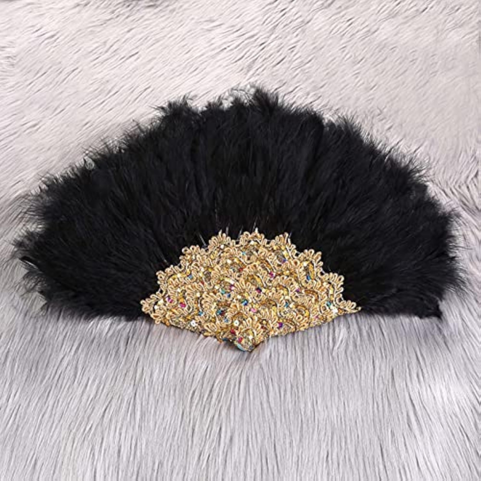 Wedding Bride Feather Handheld Fan for Dancing