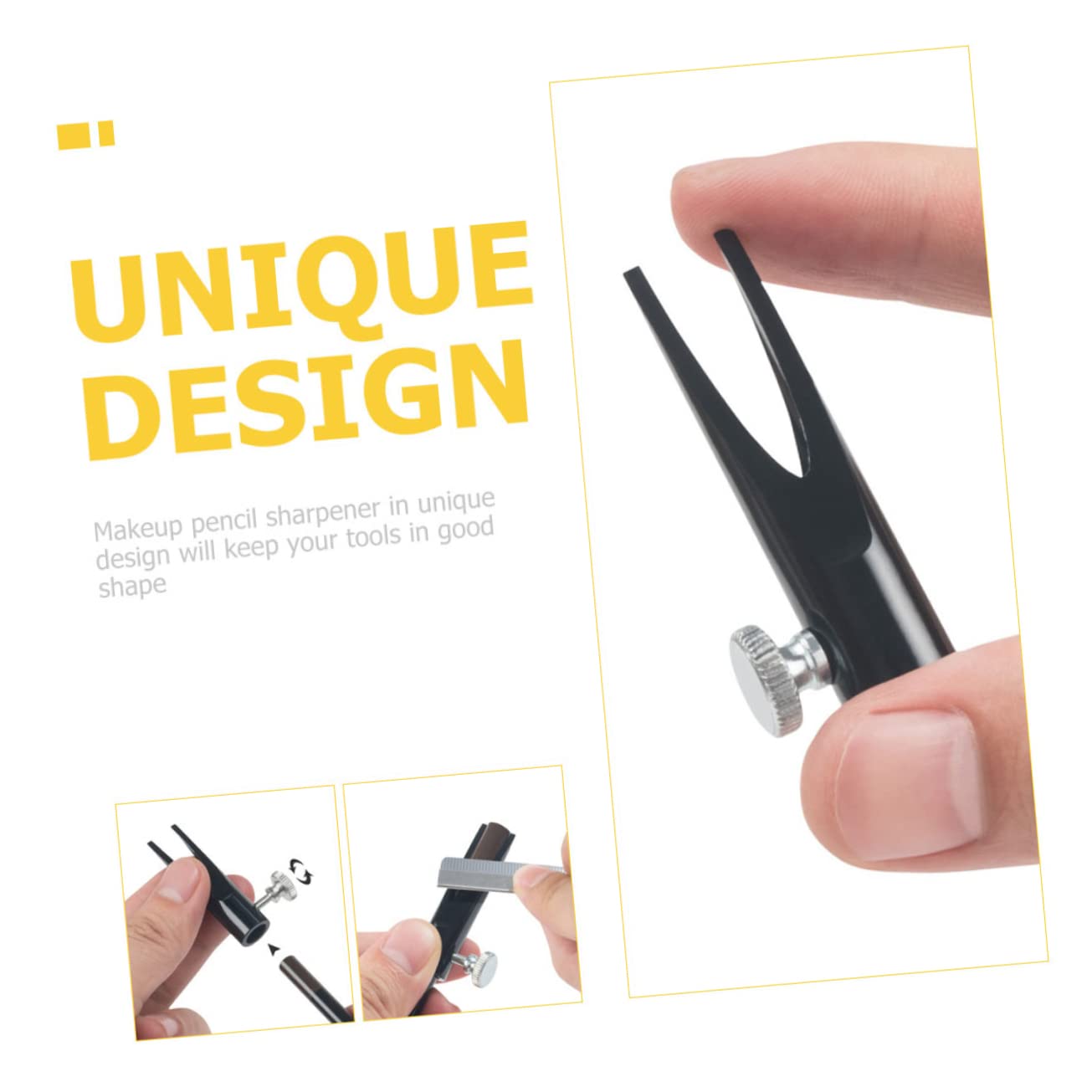 Healeved 2Pcs Dual Makeup Pencil Sharpener for Eyeliner Lip Liner Portable Manual Sharpening Tool with Shaped Slots for Beauty Enthusiasts