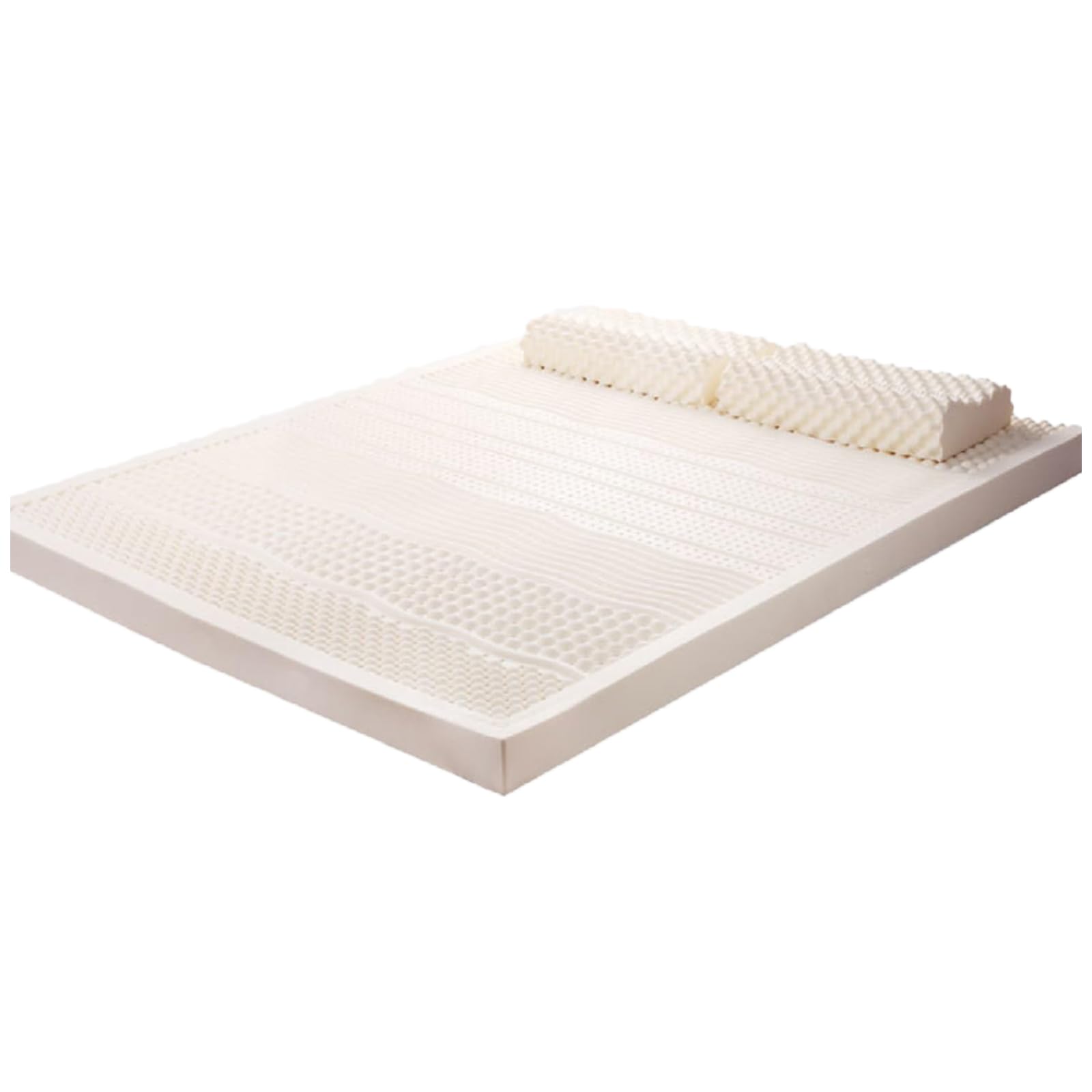 Materasso ecologico in lattice naturale, comodo topper in memory foam, 2,5 cm, per letto singolo e matrimoniale, supporto durevole per letto singolo e matrimoniale, soluzione perfetta per il sonno
