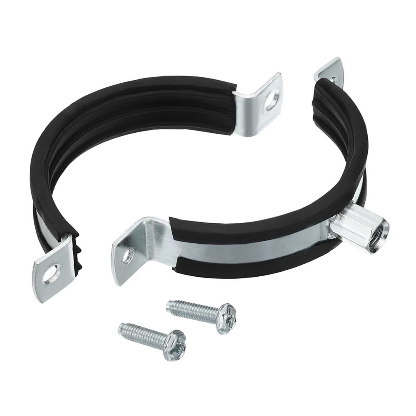 Colgador de tubos acero al carbono con anillo partido goma | Montaje en techo y pared de 15-315 mm: colgador de tubo galvanizado con anillo partido de goma(312-315mm,(2.5mm ))