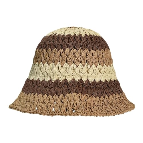 Chapeau de paille pliable pour femmes avec un large bord anti-UV pour l'été