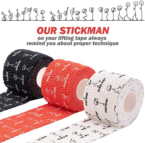 Image of WARM BODY COLD MIND 1.85 inch Weightlifting Thumb Tape - Hook Grip Tape for Powerlifting, Cross Training, Gym Tape, Workout, Weight Lifting Tape, Athletic Finger Wrap (Pink 3 Rolls)
