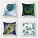 Poszewki na poduszki 60 x 60 cm zestaw 4, kolorowe pawie pióra poduszki lniane dwustronne kwadratowe dekoracyjne poszewki na poduszki do salonu sofa kanapa ogród na zewnątrz poszewki na poduszki z ukrytym zamkiem błyskawicznym