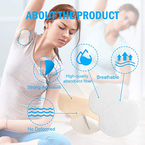 Vumdua Underarm Sweat Pads, 80 Pcs Invisible Armpit Sweat Pads Guards/Shields for Women And Men to Excessive Sweating