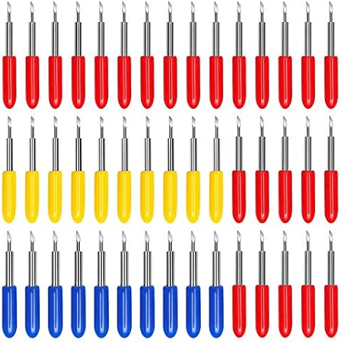 Bkinsety 45Pcs Cutting Blades (30/45/60 Degree) Vinyl Cutter Plotter Replacement Blades for Explore Cover