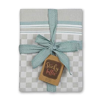 Sticky Toffee Woven 100% Baumwolle Küche Geschirrtücher | 5er Set | 45 x 70 cm | Blaugrüne Seide | Saugfähige Restaurant Bar Glas Küchentücher