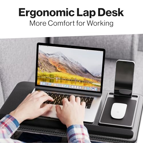 Base portátil de madera para laptop con cojín miniatura 2