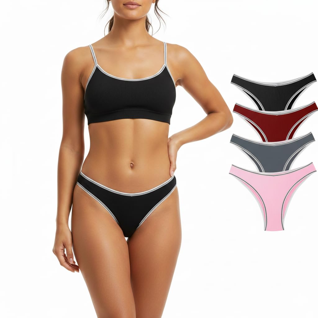 Women’s String Thong Panty | Seamless Mid-Rise G-String | Seamless Cotton Blend | Everyday Comfort | Multi-Color Pack-image-24