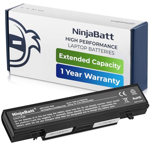 NinjaBatt Batería para Samsung R540 AA-PB9NC6B R519 RV510 NP300E5A R530 RV511 R730 R522 R780 RV520 AA-PB9NS6B AA-PB9MC6W RF511 R580 NP300V5A R428 AA-PB9NS6W - Alto Rendimiento [6 Celdas/4400mAh/49wh]