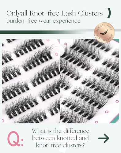 Onlyall Cat Eye Lashes Cluster Natural Individual False Eyelashes Clusters Wispy Lash Extension Fluffy DIY 3D Long Eyelash 98 Pcs (12-17MM Pre-styled-Cateye-7Pair) N01 - Image 2