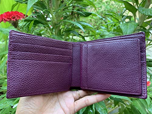 Men's Wallet - Purple Alligator Leather Bi-Fold Wallet Handmade - Genuine Crocodile Back Leather Skin Wallet for Men, Purple, Casual4
