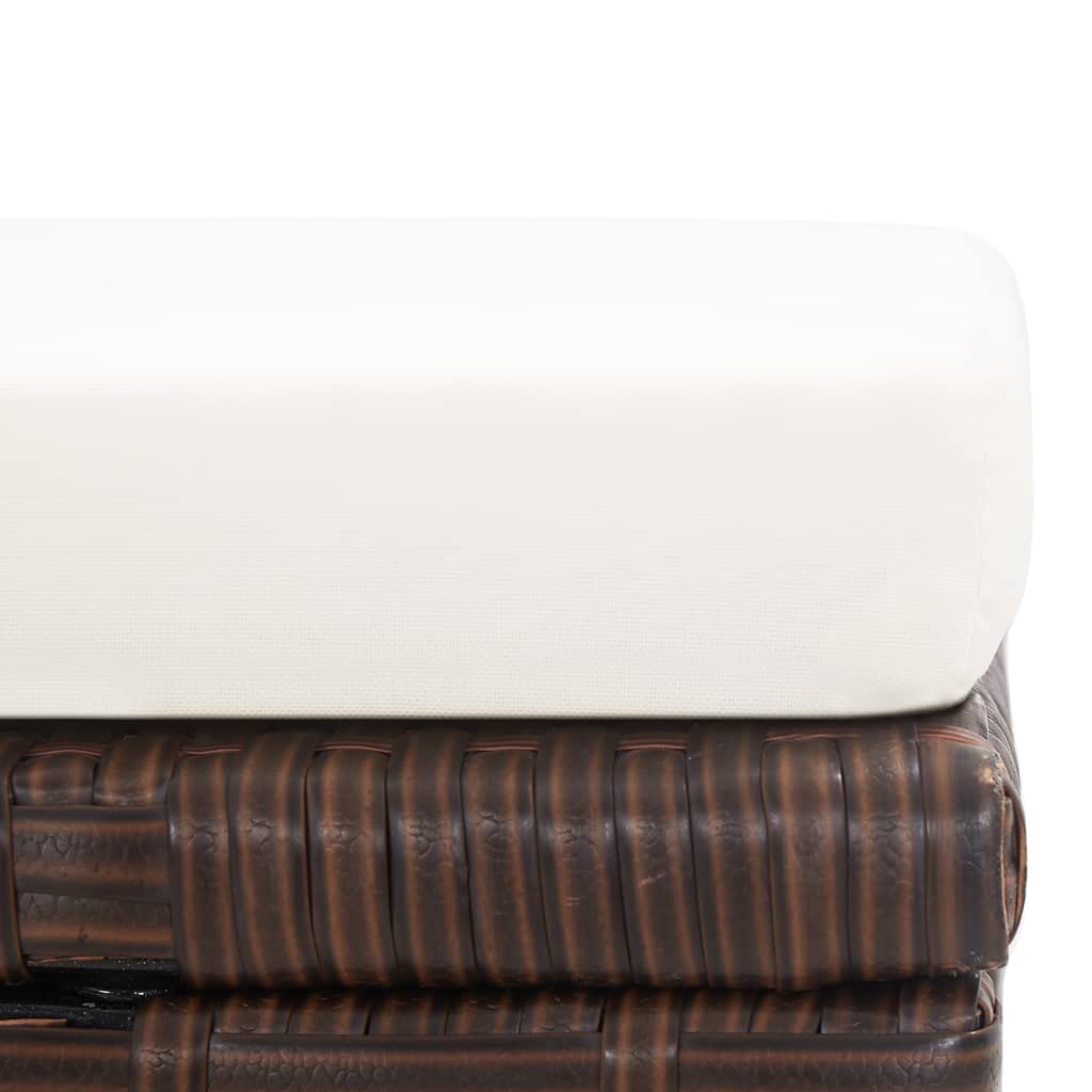 vidaXL Lot de 2 Tabourets de Jardin avec Coussins, Chaise de Pub, Siège de Terrasse, Meuble de Bistrot Patio Extérieur, Résine Tressée Marron