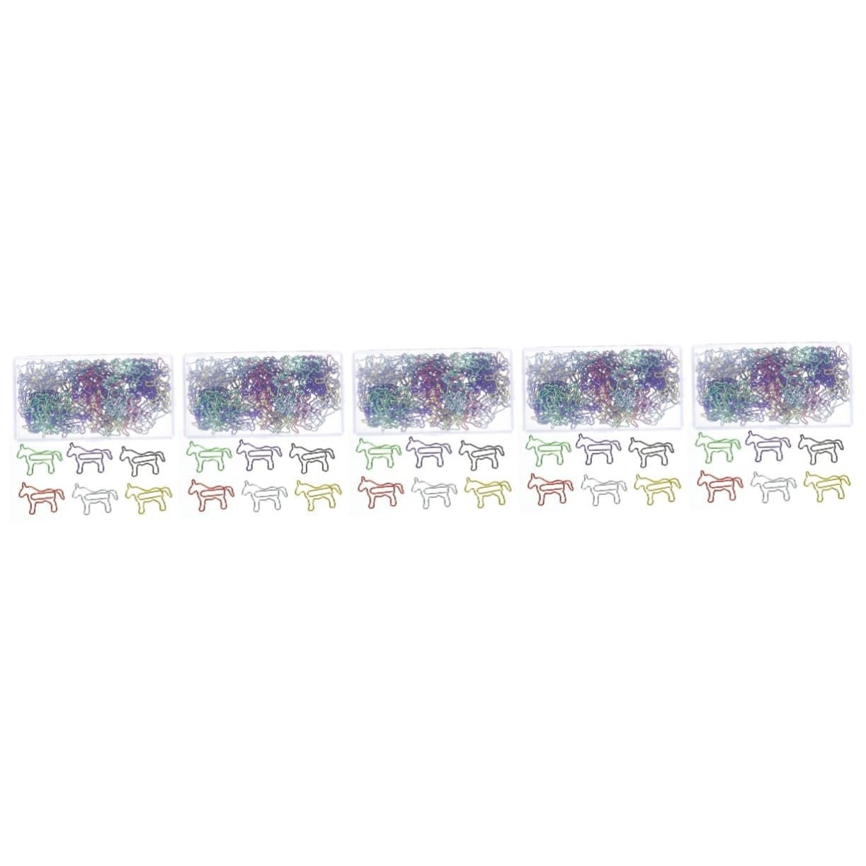 ARTIBETTER 5 Ensembles Trombones Lot De Clips Forme De Poney Colorés Accessoires De Pratiques Pour Photos Mémos Et Documents 80 Pièces * 5