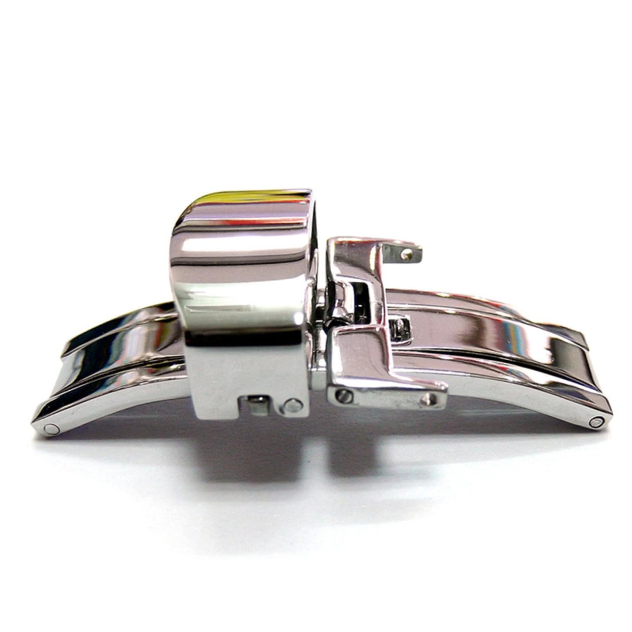 PACKOVE 20mm Watch Band Deployment Clasp Buckle Push Button Stainless Steel Universal Fit