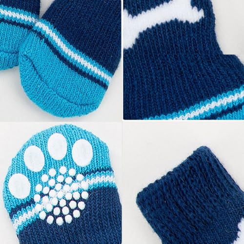 GHPKOTW 12 Indoor Anti-Rutsch Socken für Hunde und Katzen, Pet Socken, Hundesocken Anti Rutsch Pfotenschutz und Traktion Dank Silikon-Gel für Kleine-Mittlere Tiere,Drinnen Warme Haustierschutz