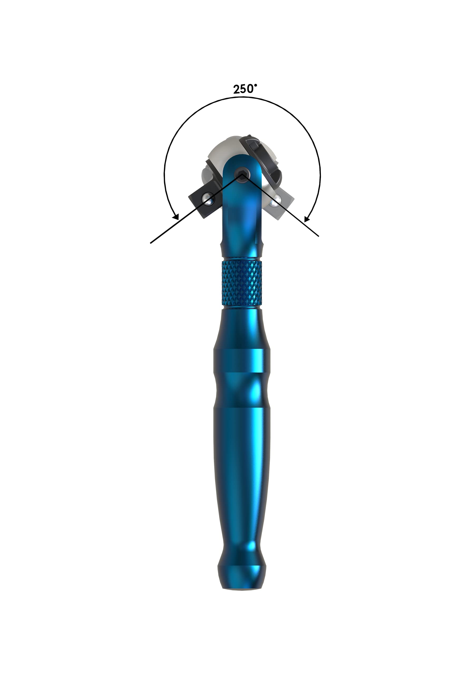 Cricchetto Mini Esagonale POPLOCK Con Testa Girevole 250° - 6.35 Mm, Reversibile, Rapido, In Alluminio (Arancione)