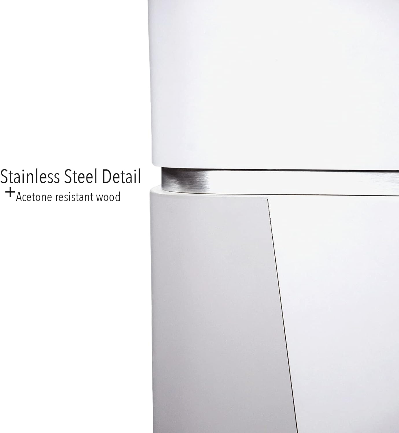 NOVA I Manicure Table, Nail Station for Beauty Salon Furniture & Equipment, Marble Top Acetone Resistant, Modern White/Gray