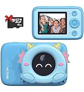 Dragon Touch Kids Camera, AI Digital Camera 2.4 Inch IPS Screen 1080P 32MP with Photo Recognition...