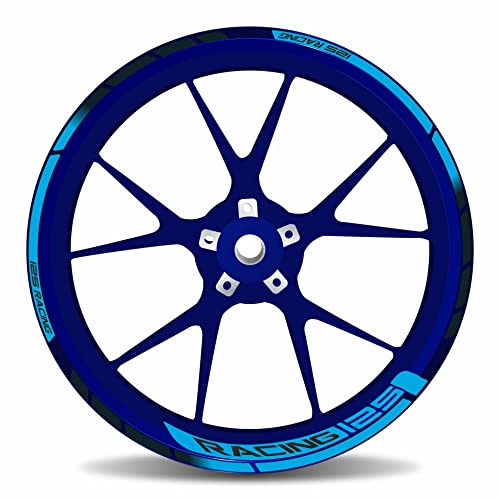 Felgenrand Aufkleber Felgenrandaufkleber blau schwarz kompatibel für Yamaha MT-125 Icon Blue X710118VA