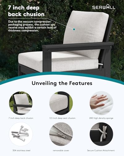 Image of SERWALL HDPE Outdoor Couch with Coffee Table