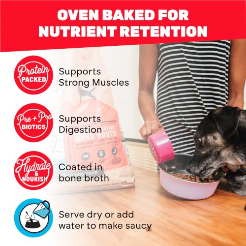 I and love and you Baked & Saucy Dry Dog Food with Gravy Coating, Beef & Sweet Potato Recipe, Grain-Free, Prebiotics & Probiotics, Real Meat, No Fillers, 4 Pound Bag