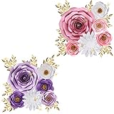 Paper Flowers Decorations for Wall, Large 3D Artificial Fake Flower Wall Decor Baby Girl Boy Nursery
