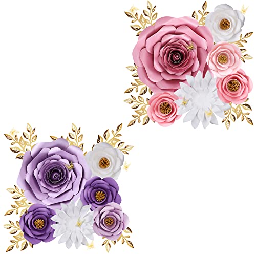 Paper Flowers Decorations For Wall, Large 3D Artificial Fake Flower Wall Decor Baby Girl Boy Nursery Room, Bridal Shower, Wedding Centerpiece, Party Backdrop #TOP18