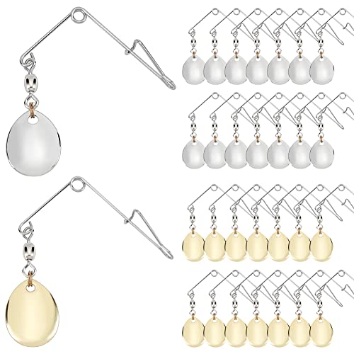 beinkmake 30pcs Fishing Spinnerbait Wire with Colorado Blade Fishing Lures Spinner Blades Spinnerbait Wire Shaft with Colorado Lure Making Accessories