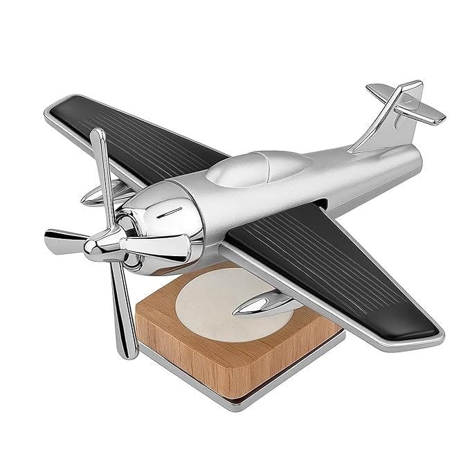 Image of SARTE Car Dashboard Decoration Item Solar Airplane Perfume Diffuser Automatic Rotating Jet Air Freshener Unique Solar Powered Car Dashboard Toy and Interior Accessory for Long-Lasting Fragrance