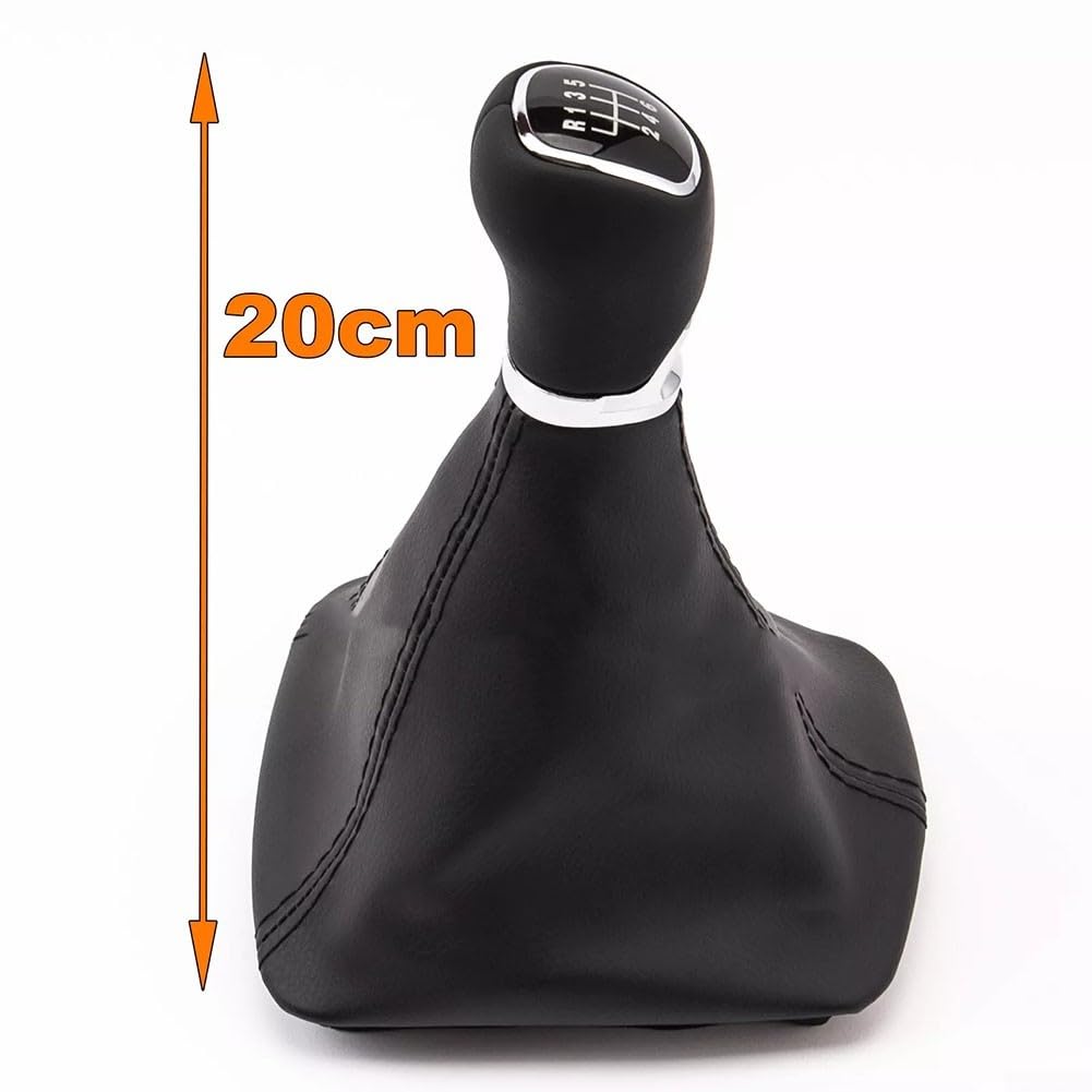 Original Leder Schaltknauf 5-Gang Schwarz Chrom Für Skoda Octavia 1 I 2 Ii 1u 1z 132404920