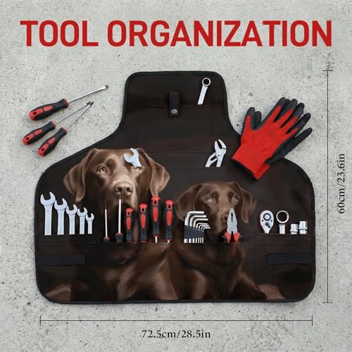 Delantal de trabajo con diseño Labrador Retriever marrón miniatura 2