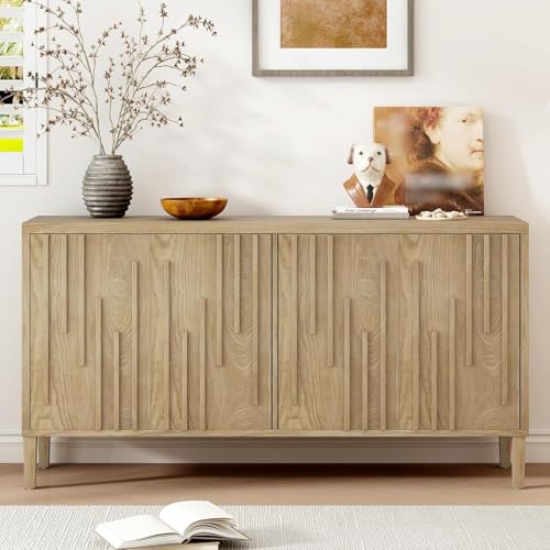 Virubi 60" Farmhouse Sideboard Buffet Cabinet with Storage,Wood Sideboard with