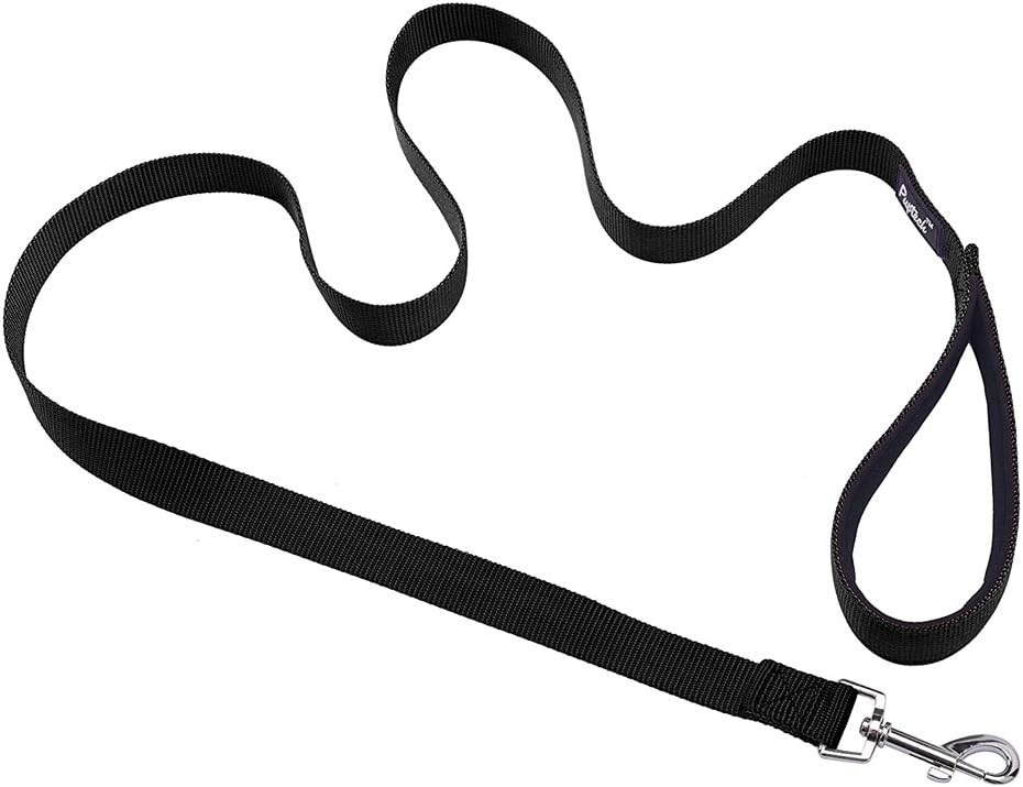 PUPTECK Dog Training Leash Durable Nylon Lead with Padded Handle for Pet Puppy, Black Small