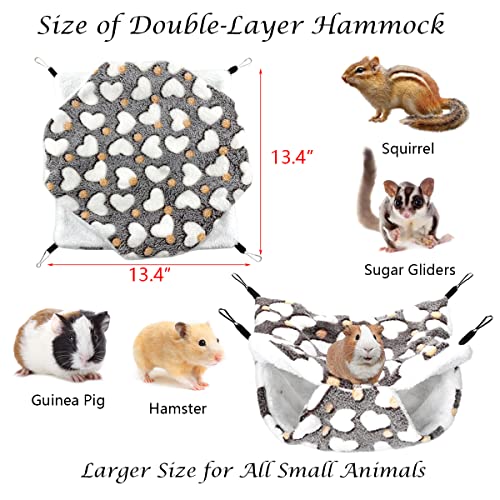 Vehomy 3Pcs Sugar Glider Hamster Hammock Hanging Tunnel And Warm Bed Soft Mat Set For Small Animals Hanging Hammock Cage Accessories Hideout Swing For Squirrel Ferret Rat Chincilla Guinea Pig #TOP2