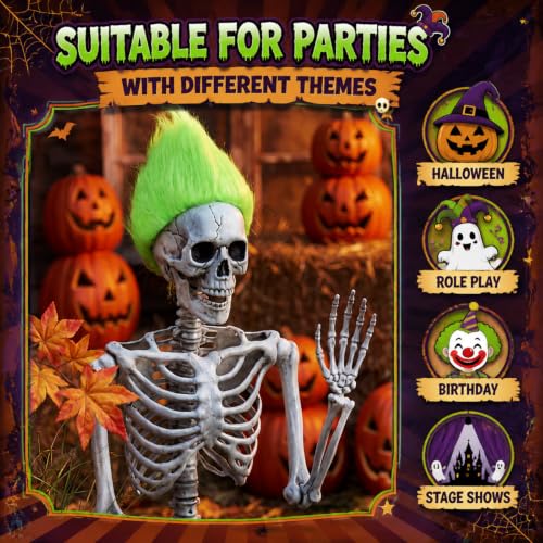Image of Geyoga 1 Pcs Funny Wig Crazy Hair for Halloween Party,Fluorescent Green