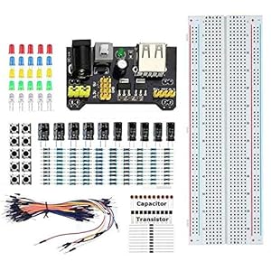 Rk Education Deluxe Electronic Kit with MB102 Breadboard, Cables, Resistors, Capacitors, LEDs, Transistors, Switches…