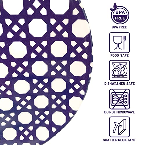 Sprinkles & Confetti Melamine Plate Set Of 4 | 6" Appetizer Plates Dish Set | Reusable Plates & Outdoor Dinnerware Sets For Entertaining | Dishware For Patio | Modern Dish Set (Blue Geo) #TOP4