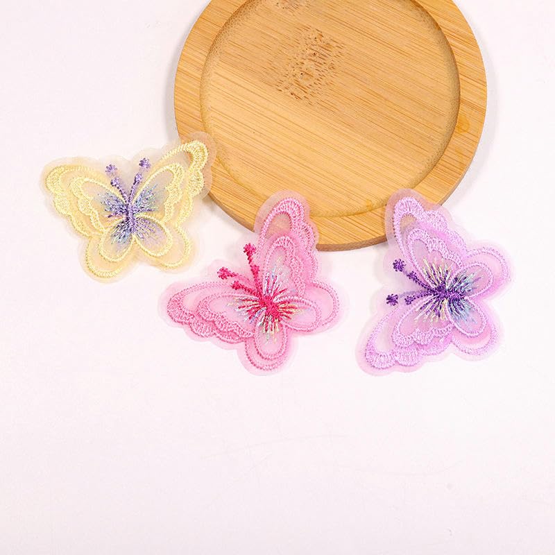 Naszywka haftowana 5 * 4CM 50 SZTUK Motyl Mała Naszywka Haftowana Żelazko Aplikacje Chińskie Na Odzież Duże Naszywki Kurtkę Jeansową(Shallow Purple)