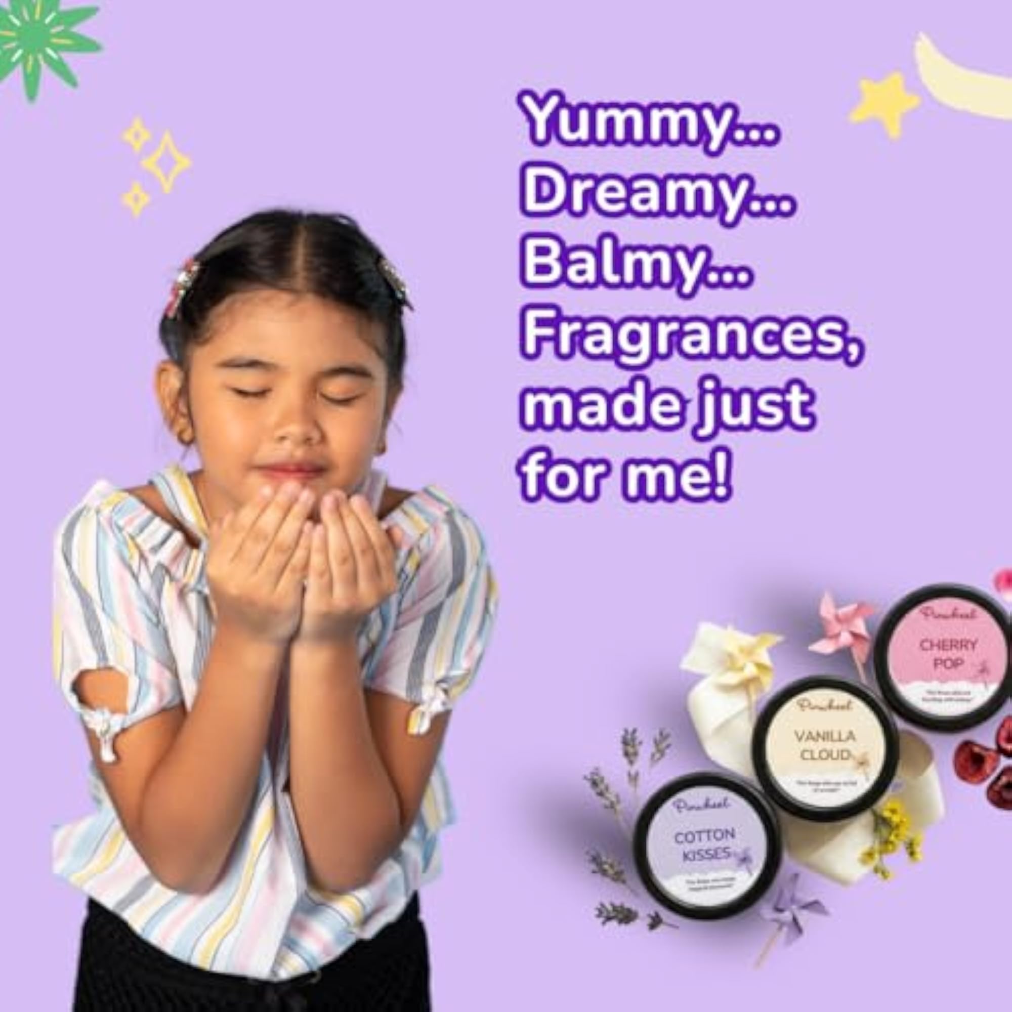 Solid Perfume Bar (Pack of 3) - Cherry Pop, Vanilla Clouds, Cotton Kisses
