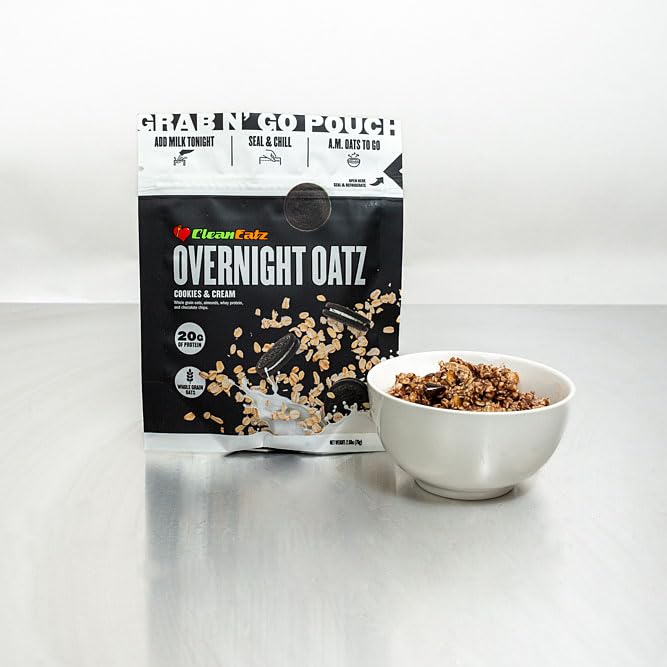 Avena Overnight Oats Clean Eatz Alto en Proteína 20g, Sabor Muffin de Arándano, 12 Unidades miniatura 6