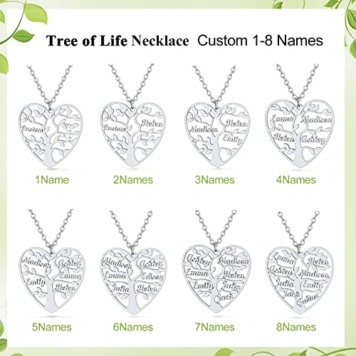 Pendentif Arbre de Vie gravé en acier inoxydable durable avec chaîne réglable - 5